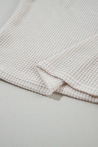 Waffle Knit Top Draped Back - 2 Colors