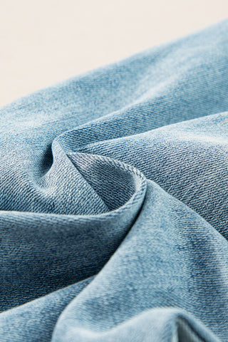 Blue Acid Wash Flared Leg Jeans
