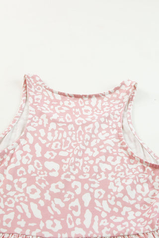 Rose Pink Leopard Pocketed Maxi Tank Dress - Alleure