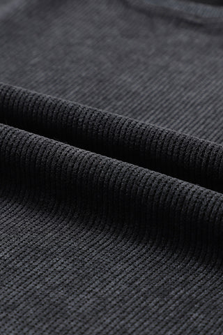 Ribbed Knit Round Neck Sweatshirt - 6 Colors