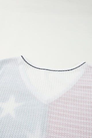 Stripes & Stars V Neck Short Sleeve Knit - 2 Color Variations