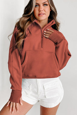 Quarter Zip Hight Neck Sweatshirt - 3 Colors