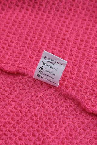 Brown Pocket Buttons Front Waffle Knit Shacket