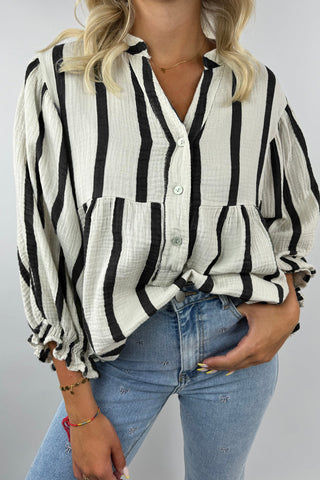 Crinkle Ruffle Sleeve Loose Top - 3 Colors
