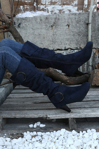 Dual Buckle  Side Zip Boots - 2 Colors