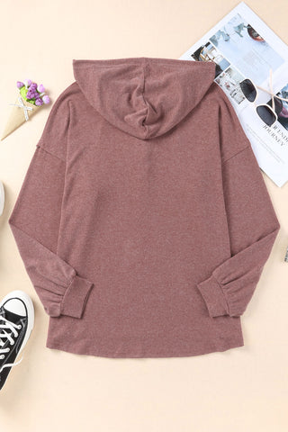 Hoodie with Tortoise Shell Button Front