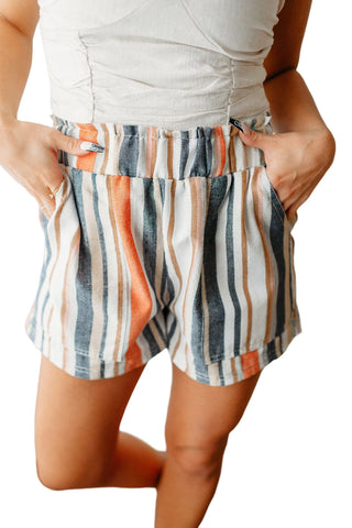 Vintage Wash Striped Shorts