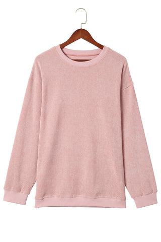 Ribbed Knit Round Neck Sweatshirt - 6 Colors
