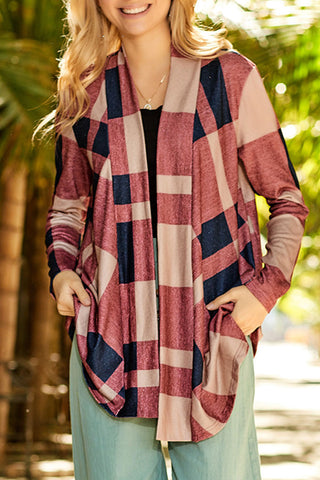 Plaid Black, Red & Beige Jacket