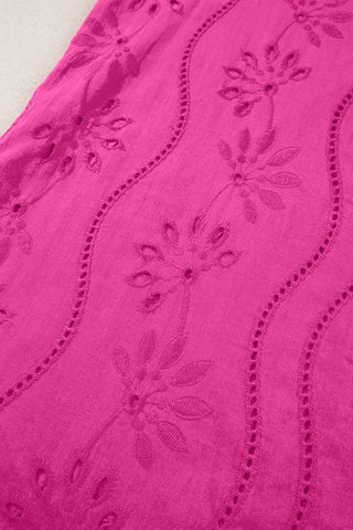 Embroidered V Neck Top Knotted Straps - 2 Colors