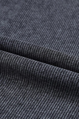 Ribbed Knit Round Neck Sweatshirt - 6 Colors