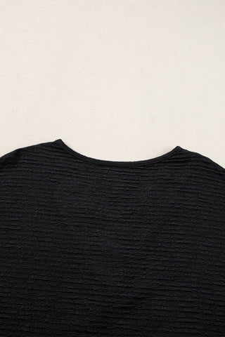 V Neck Textured T Shirt - 2 Colors