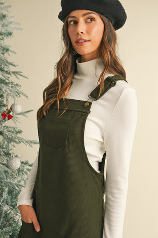 Corduroy Overalls Dress - 3 Colors