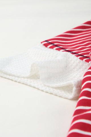 Stripes & Stars V Neck Short Sleeve Knit - 2 Color Variations