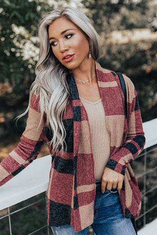 Plaid Black, Red & Beige Jacket