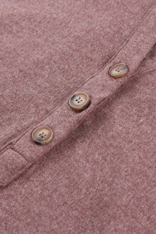 Hoodie with Tortoise Shell Button Front