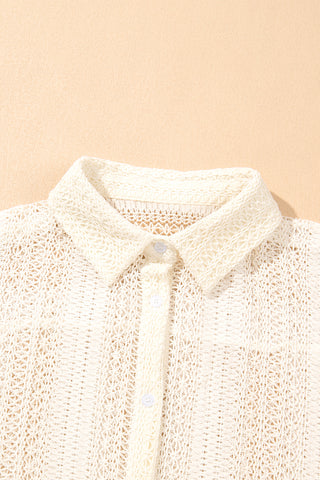 Lace Shirt Dress with Button Front - 2 Colors