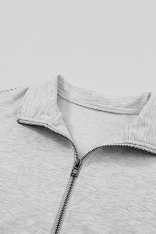 Half Zip Top & Drawstring Pants Loungewear Set - 2 Colors