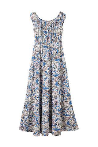 Pink Boho Paisley Print Off Shoulder Maxi Dress - Alleure